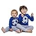 Bluenido Boys Soccer Ball 2 Piece Pajama 100% Super Soft Cotton Blue / Grey (6)