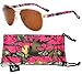 Hornz Hot Pink Camouflage Polarized Aviator Sunglasses for Women & Free Matching Microfiber Pouch - Small Size - Hot Pink Camo Frame - Amber Lens