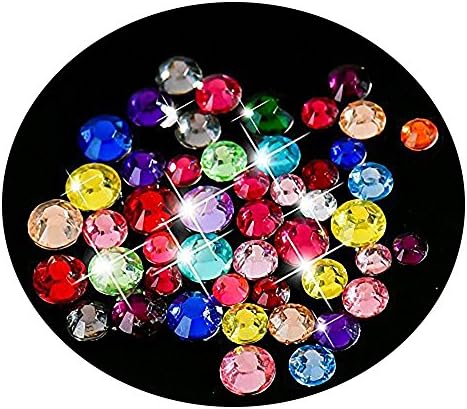 Round rhinestones Mixed Colours and Sizes Flat Back Acrylic Gems Crystals 400 pcs rhinestones