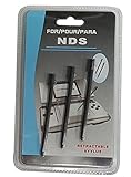 3rd Party Nintendo NDS Retractable 3 Pack Stylus Pen - Black - Nintendo DS;