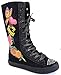 Hearts Butterflies Tattoo Girls Knee High Sneaker Boots Pink or Black