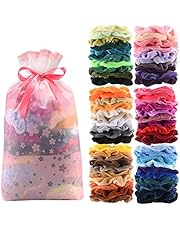 60 Pcs Premium Velvet Hair Scrunchies Hair Bands for Women or Girls Hair Accessories with Gift Bag,Great Gift for Holiday Seasons