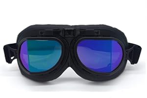 evomosa Vintage Motorcycle Goggles Anti Fog & Impact UV Protection Aviator Pilot Motocross Goggles for Men,Women