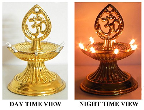 A2Z, Electric Golden Diya Deepak Rice Light Bulb Lamp for Diwali Pooja Puja and hand shape LED Keychain