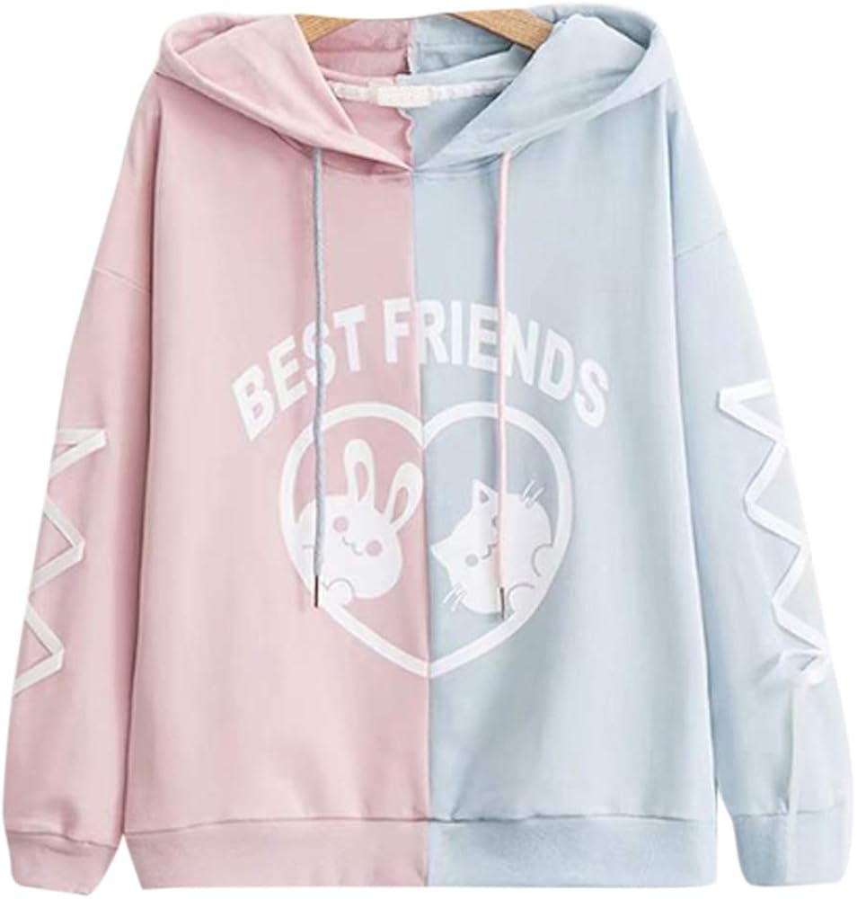 CRB Fashion Cosplay Anime Bunny Emo Girls Cat Bear Ears Emo Bear Top Shirt Pullover Sweater Hoodie (Styl #2): Clothing