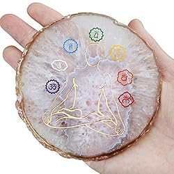 mookaitedecor Polished Agate Sliced Coasters for