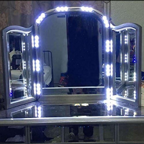 Vechic Mirror LED Light For Cosmetic Makeup Vanity Mirror Lighted White with Dimmer 5ft 10ft (5ft light)