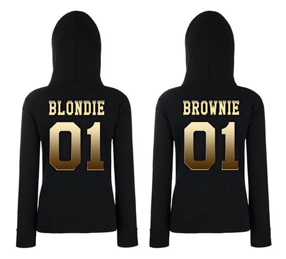 TRVPPY 2X Damen Hoodie Kapuzenpullover Modell Blondie & Brownie mit WUSCHZAHLEN