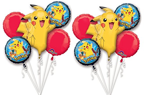 Pokemon Pikachu and Friends Birthday 10 Mylar Balloons Bouquet ~ Party Supplies