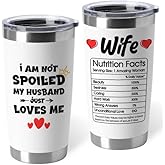 Catyan Husband Wife Tumblers, Wife Travel Cup, Wedding Anniversary for Women, Wife Mugs from Husband, To My Wife Gift - 20 Oz White Tumbler