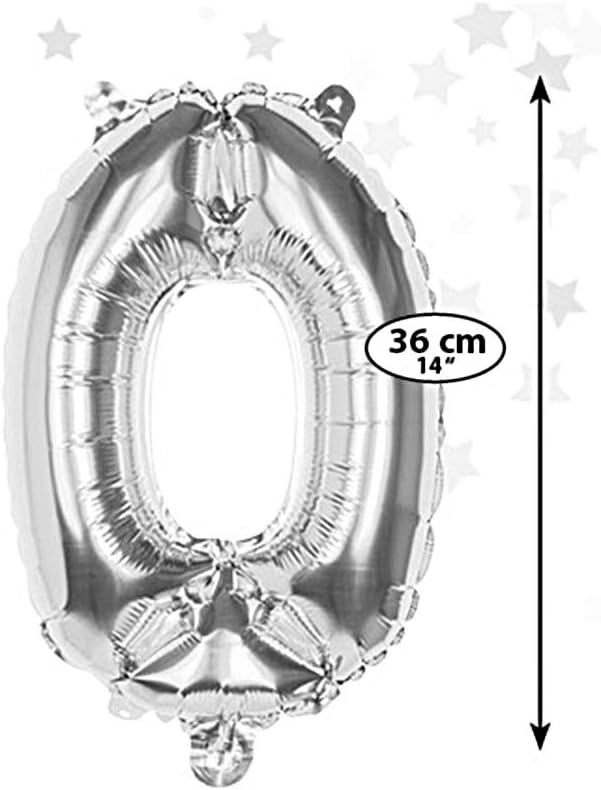 Boland 10130617 PN289 Mylar Balloon Number '0' (36cm), Silver, 0 - Image 3
