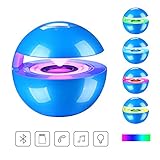 Mini Bluetooth Speaker - Wireless Sound Music Box with Touch Button, Lights Color Change, Built-in Microphone and Wired Mode for iPhone Samsung Cell Phone for Boy Girl - Blue