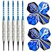 Wobe 12pcs 18g Soft Dart with 16 Dart Flights and 200 Dart Soft Tip Points, Electronic Darts Set for Bar Game Darts Target, Safety Kids Darts for Dartsboard Blue