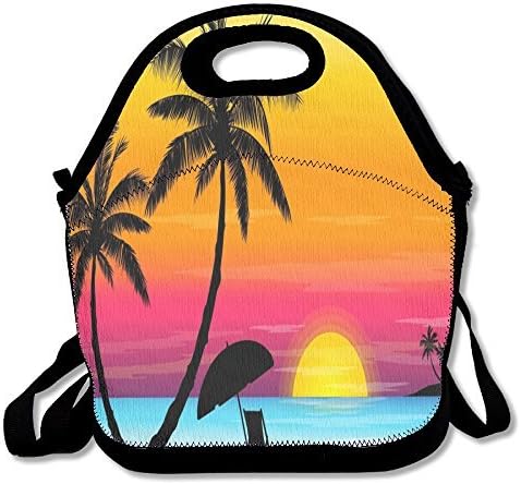 Palm Tree Sunset Neoprene Lunch Bag -Lunch Boxes For Women,Kids,Adults