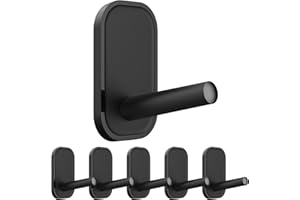 INNÔPLUS 6 Pieces Adhesive Hooks,Hat Hooks, Self Adhesive Wall Hooks,Towel Hooks, Coat Hooks Hat Rack Robe Hook, Scarf, Utility Hooks for Kitchen Bathroom Office and More (Black)