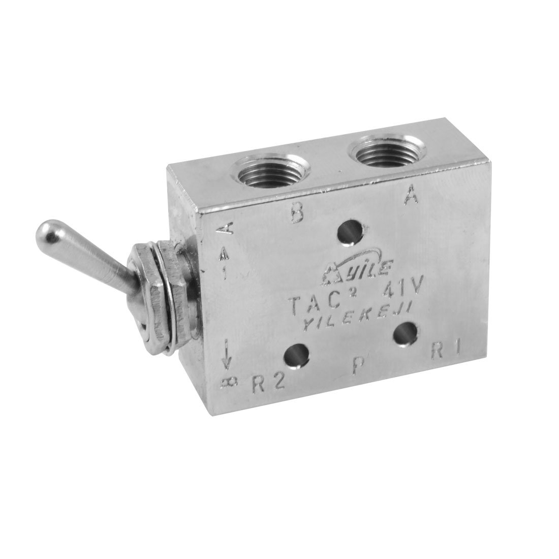 Sourcingmap Silver Tone Air Pneumatic 2 Position 5 Way Toggle Switch Valve TAC2-41V