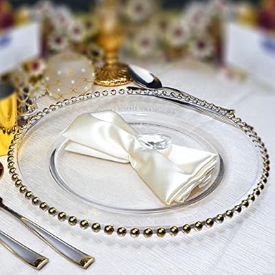 Beaded Gold Glass Charger Plates Perfect for Ecuador Ubuy