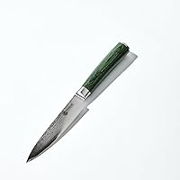 HexClad Utility Knife, 5-Inch Japanese Damascus Stainless Steel Blade Full Tang Construction, Pakkawood Handle