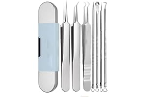 WUSAIRX Medical Grade Blackhead Extraction Tool Kit, Professional Stainless Steels Acne Blackhead Remover Tweezers Tools and Pimple Popper Tool, Extraction Tools for Estheticians