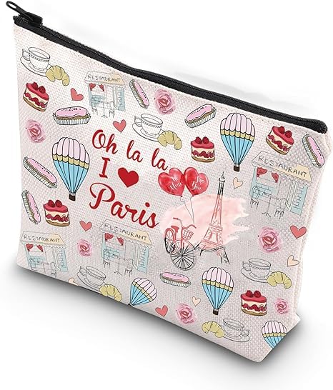Eiffel Tower Travel Bag Paris Lover Gift Vacation Travel Gift Cute Paris Makeup Bag Paris France Cosmetic Bag Oh La La I Love Paris (Oh la la I Love Paris ku)
