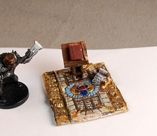 Painted Miniature Egyptian Lectern built as terrain scenery for 25mm wargames (such as Hordes or Warmachine), and Role Playing Games (RPG) like Dungeons and Dragons (D&D)