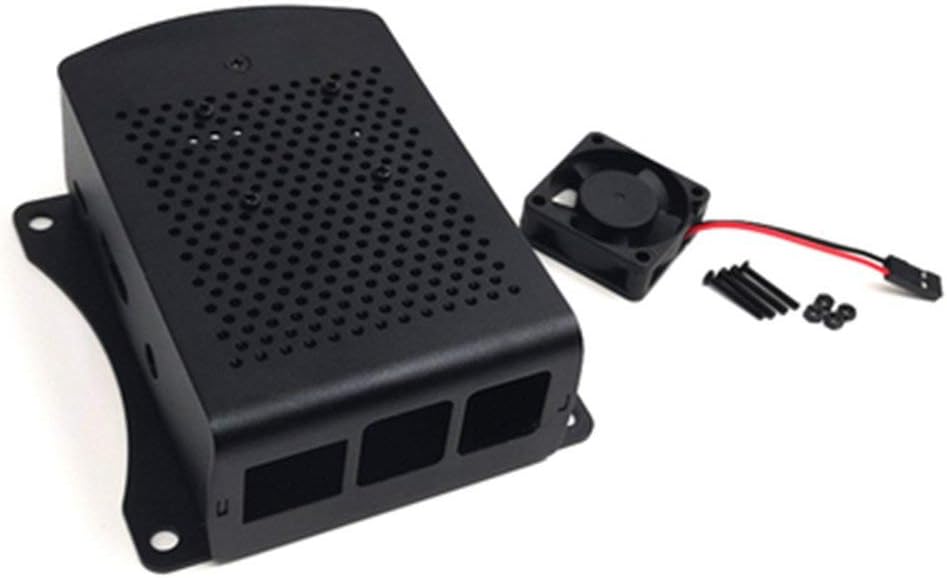 for Raspberry Pi 2 3 Model B+ Aluminum Case Metal Enclosure with Fan Box (Black)