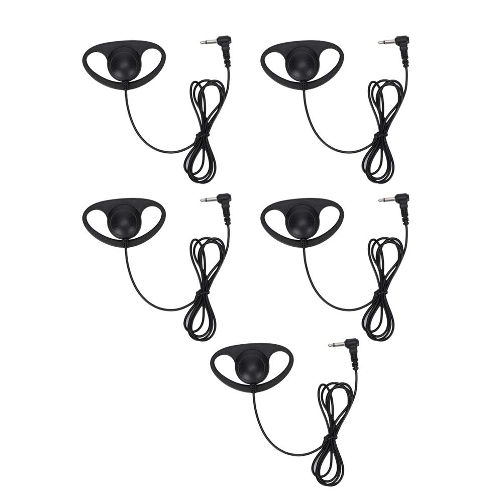 VBESTLIFE 5PCS Earphone, 3.5mm Jack D-Shape Earpiece Headset for Two Way Radios Walkie Talkie, for Police, Military, Nightclubs, Bars, Paintball, Security, Restaurants, Hotels, Bouncer, etc