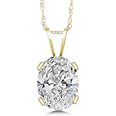 Gem Stone King 1.50 Ct IGI Certified Oval Lab Grown Diamond Pendant Necklace | 14K Yellow Gold | E-F Color | VS1-VS2 Clarity | Gold Necklace For Women | With 18 Inch Chain