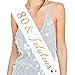 80 and Fabulous Sash - 80th Birthday Sash 80 Birthday Gifts Party Favors, Supplies and Decorations (White)
