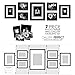 Gallery Perfect 7 Piece Black Photo Frame Wall Gallery Kit. Includes: Frames, Wall Template, Decorative Prints and Hanging Hardware