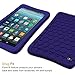 Fintie Silicone Case for Amazon Fire 7 Tablet (Previous Generation 7th, 2017 Release) - [Honey Comb Upgraded Version] [Kids Friendly] Light Weight [Anti Slip] Shock Proof Protective Cover, Navy Blue