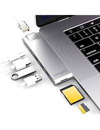CharJenPro MacBar E USB C Hub para Apple MacBook Air 2018-2019, MacBook Pro 2016-2019, HDMI 4K, 100W PD, 40Gbps Thunderbolt 3, GIGABIT Ethernet, 2 USB 3.0, lector micro SD SD