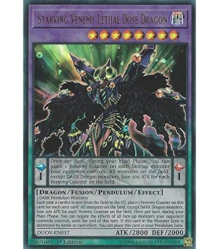 Amazon.com: Yugioh 1st Ed Starving Venom Fusion Dragon LEDD-ENC25 Common  1st Edition Legendary Dragon Decks : Toys & Games