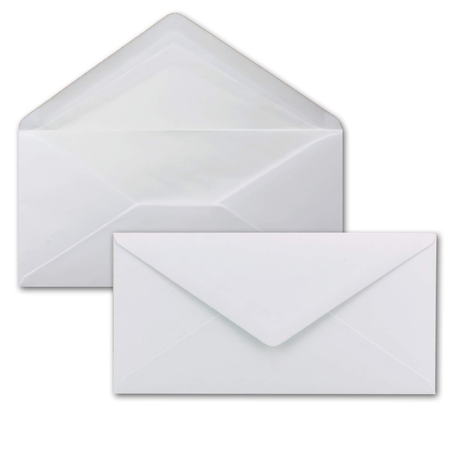 50 x DIN long envelopes - white with white silk lining - 11x22 cm - 100 g m² - ideal for invitations, Christmas cards, greeting cards from The Farbenfroh series