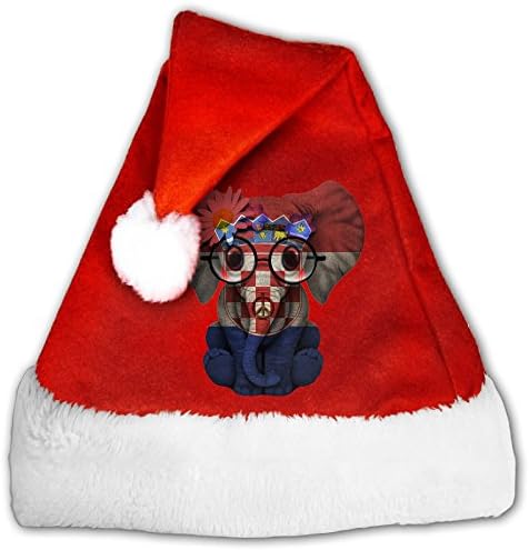 Croatia Flag Christmas Hats Velvet Shiny Novelty Santa Claus Hats Christmas Costume Headwear Party Supplies For Kids And Adults