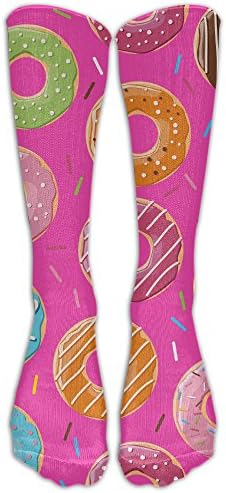 LJB Unisex Donut Candy Knee High Long Socks Athletic Sports Tube Stockings For Running,Football,Soccer
