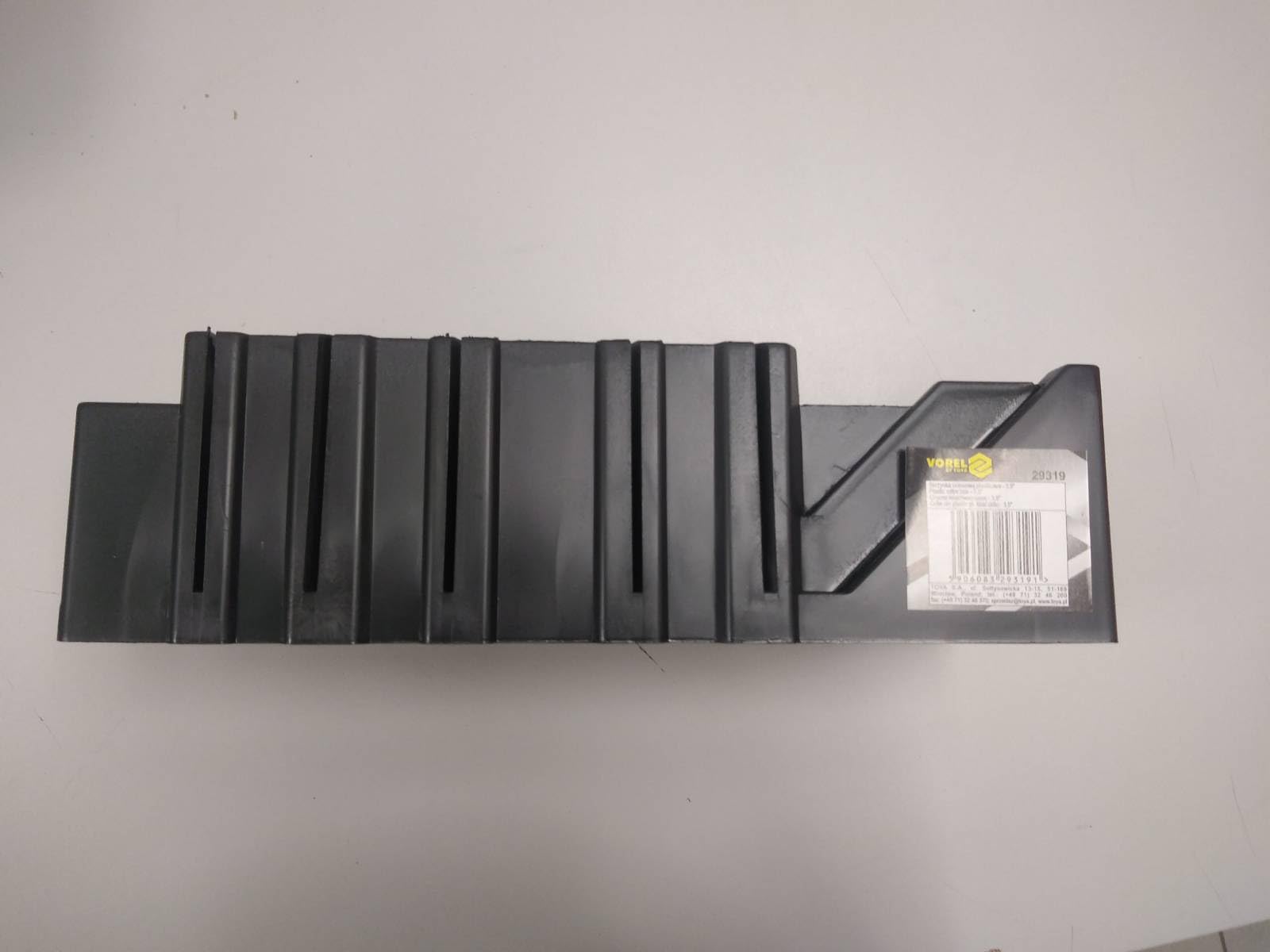 VOREL Mitre Box, 290 x 120 x 85 mm, 22.5°, 45°, 90° Angled Cutting, Black Plastic, 85 mm Blade Length