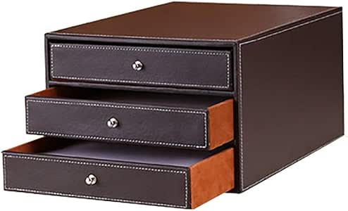 Archivador de Cuero 3 cajones/Material de Oficina Almacenamiento de