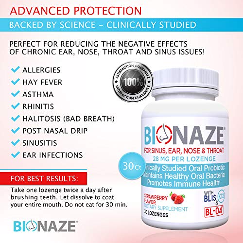 Bionaze Oral Probiotic K12 for Sinus, Tonsil Stones, Bad Breath, Post