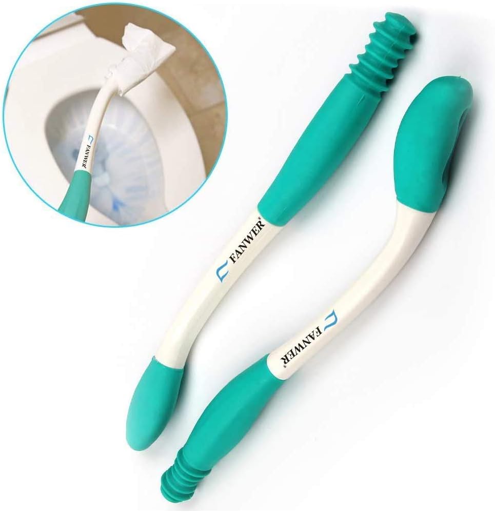 【2pcs】Toilet Assist Tool, Long Handle Reach Comfort Bottom Wiper for Independent Daily Living, One for Household, One for Traveling: Health & Personal Care