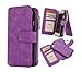 iPhone 8 Wallet case, iPhone 7 Leather Case,Hynice Detachable Magnetic Flip Purse with Kickstand Strap 14 Card Slot Holder Slim Protective Shell Cover for Apple iPhone8/iPhone7 4.7 (14Card-Purple)