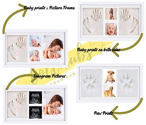 Deluxe Size Baby Hand and Footprint Clay - 16 x 9 inches Picture Frame Kit | Non-Toxic No Bake Clay  - //medicalbooks.filipinodoctors.org