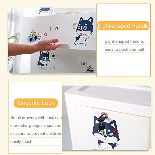 Nafenai Plastic Kids'Closet Wardcode Storage with 4 Drawers and 2 Cabinets for Clothes Toys