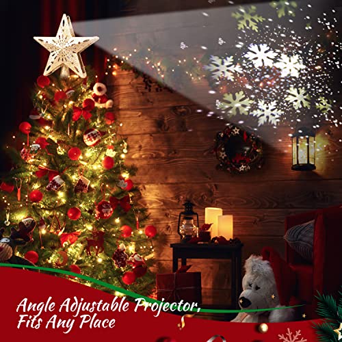 Christmas Tree Topper,Christmas Tree Toppers with Rotating Snowflakes