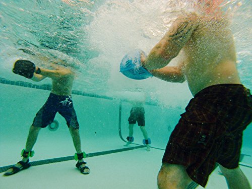 AquaLogix Total Body Aquatic Exercise System - Includes Online Demonstration Video with 30 Sample Exercises (All Purpose Black Bells/Maximum Resistance Blue Fins) - Thumbnail 4