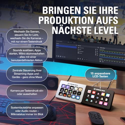 Stream Deck MK.2 Weiß Studio-Controller, 15 Tasten