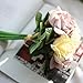 CQURE Artificial Fake Flowers Silk Artificial Roses 9 Heads Bridal Wedding Bouquet for Home Garden Party Wedding Decoration (Colorful)