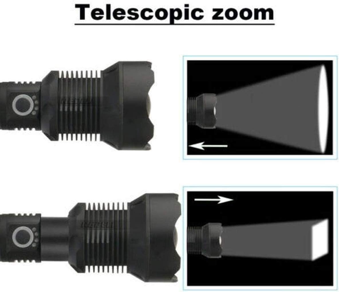 led Flashlight 90000 lumens Most Powerful 26650 USB Torch XHP70 Hunting (P70 Flashlight) - - 