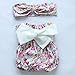 Baby Girls Halter Backless Bowknot Ruffle Romper and Shorts Outfits Set with Headband White 70(0-6M)
