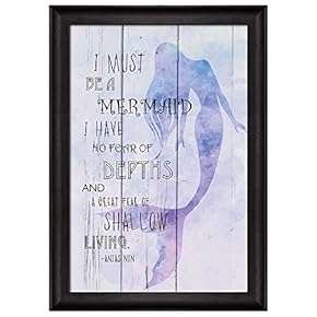 Purple Watercolor Mermaid with Quote I Must Be...